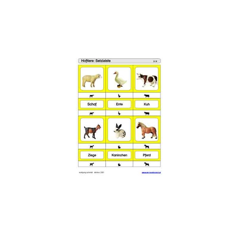 Sliding and turn-up game deposits - farm animals