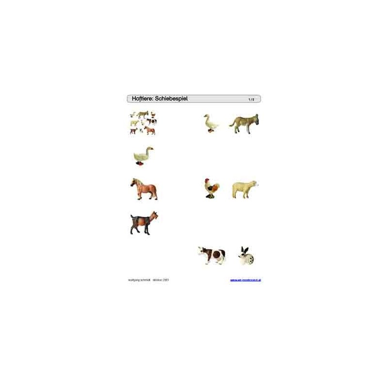 Sliding and turn-up game deposits - farm animals