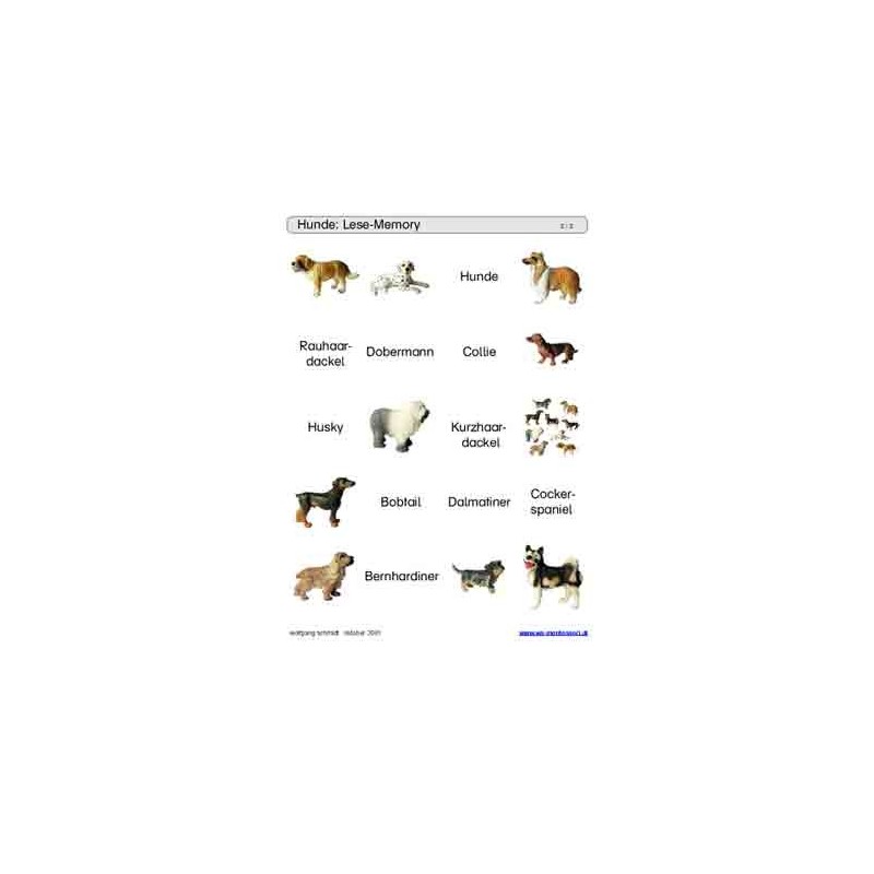 Schiebe- und Aufdeckspieleinlagen - Hunde