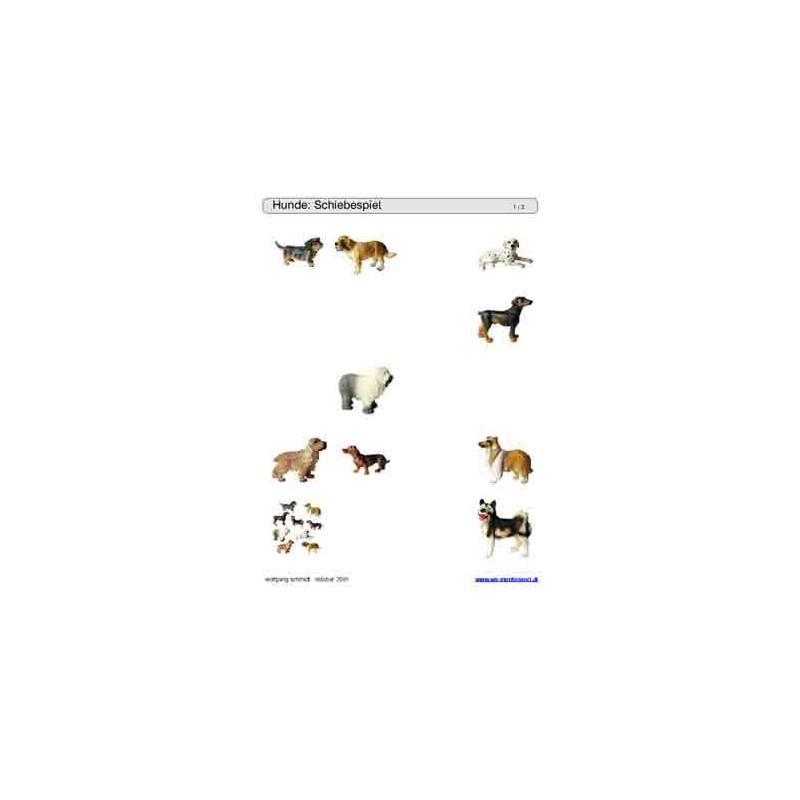 Schiebe- und Aufdeckspieleinlagen - Hunde
