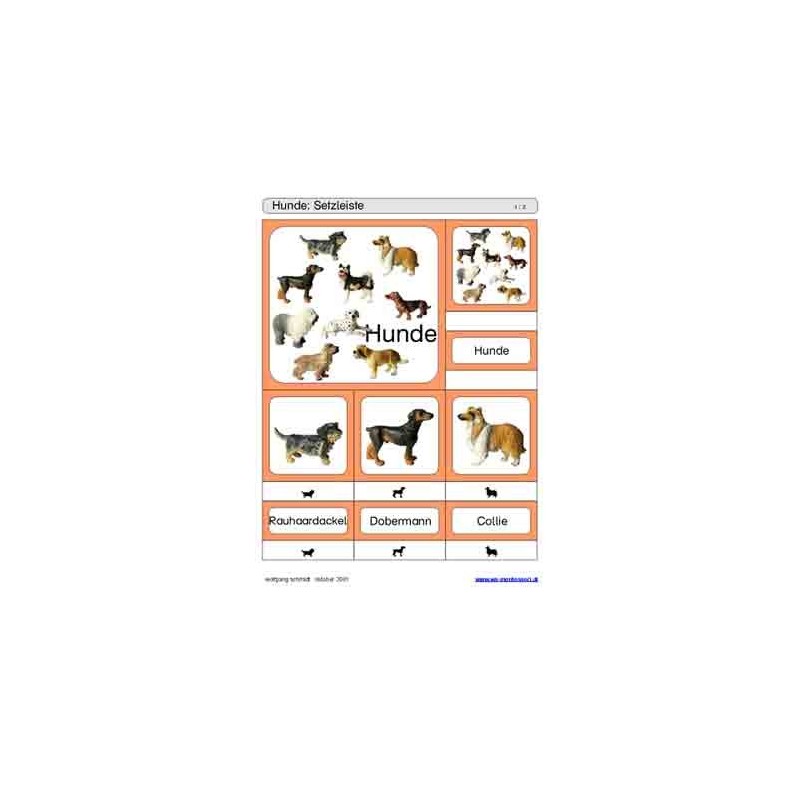 Schiebe- und Aufdeckspieleinlagen - Hunde