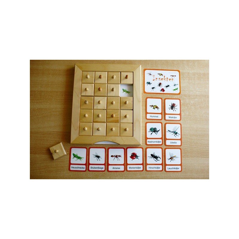 Schiebe- und Aufdeckspieleinlagen - Insekten