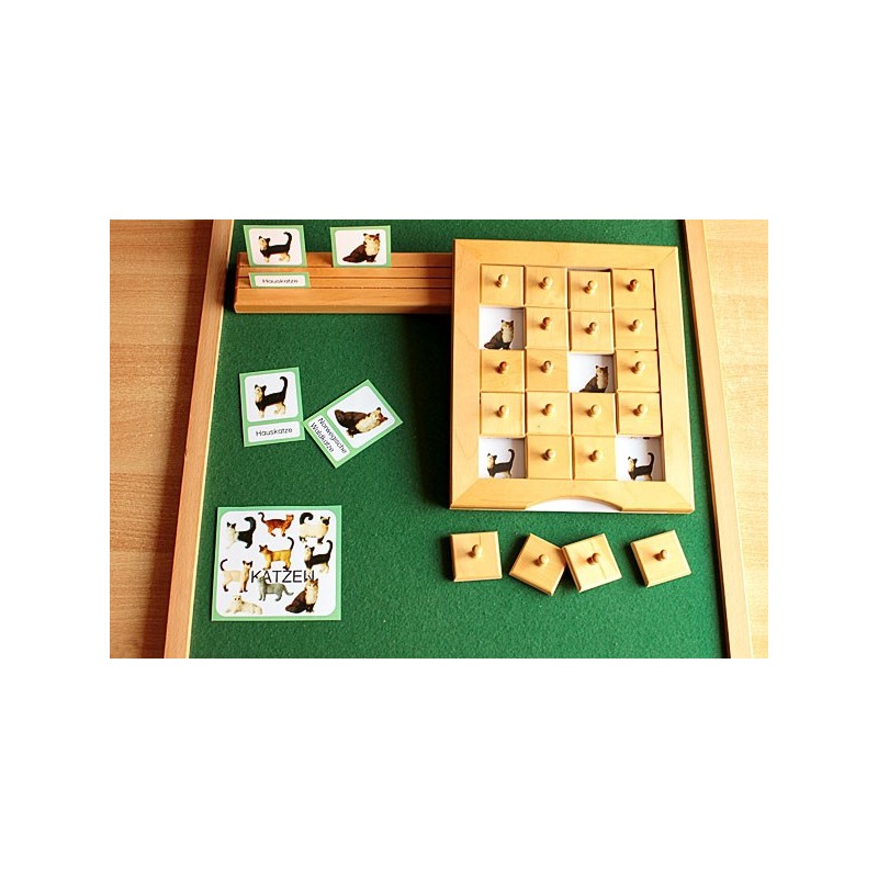 Schiebe- und Aufdeckspieleinlagen - Katzen