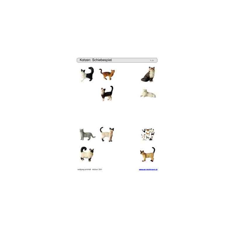 Schiebe- und Aufdeckspieleinlagen - Katzen