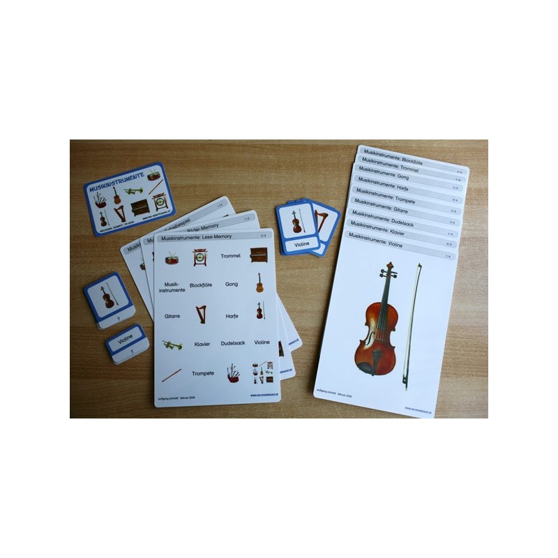 Schiebe- und Aufdeckspieleinlagen - Musikinstrumente