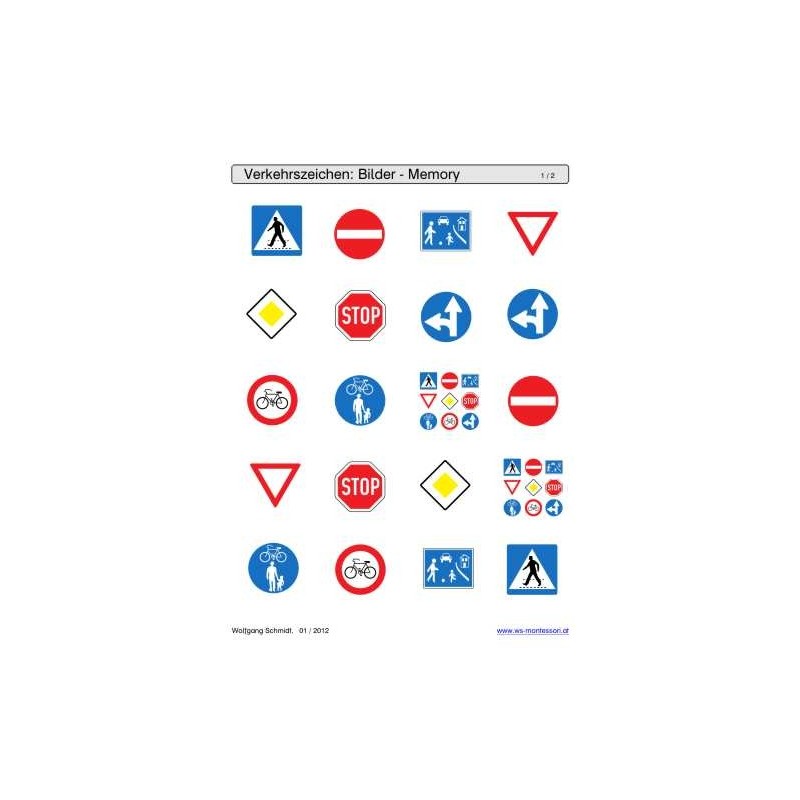 Schiebe- und Aufdeckspieleinlagen - Verkehrszeichen