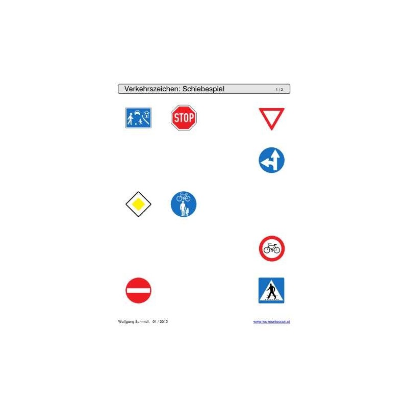 Schiebe- und Aufdeckspieleinlagen - Verkehrszeichen