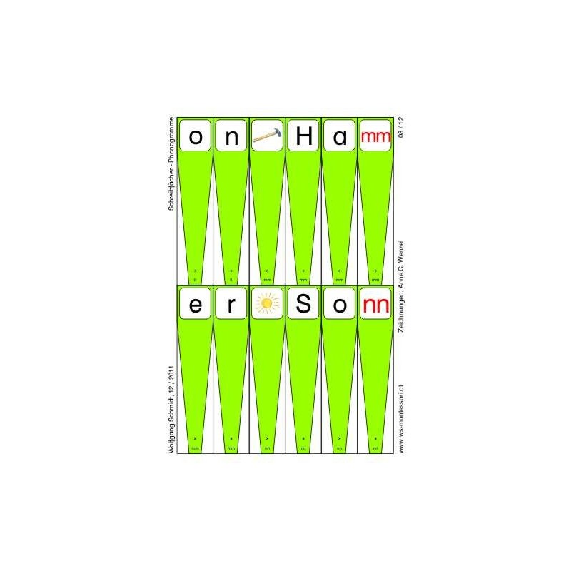 Writing compartments - phonograms