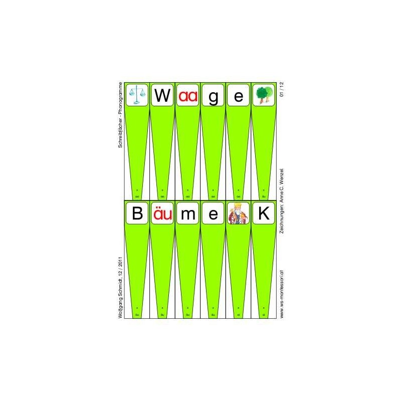 Writing compartments - phonograms