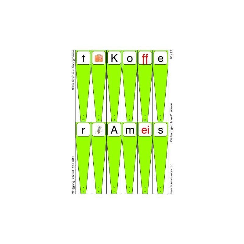 Writing compartments - phonograms