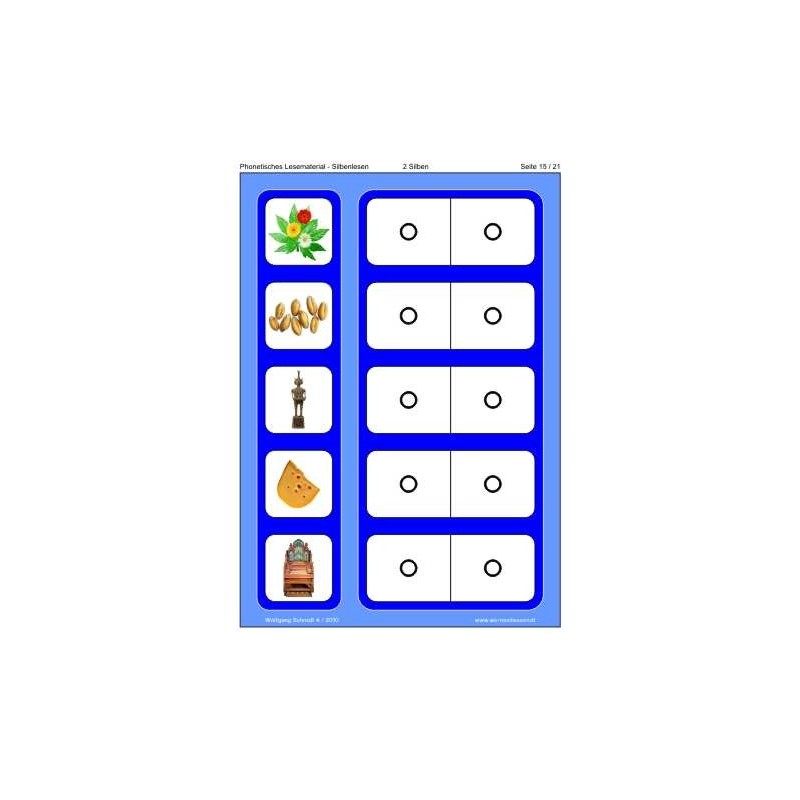 New syllable reading, sound reading material