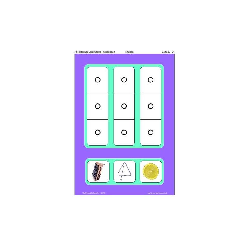 New syllable reading, sound reading material