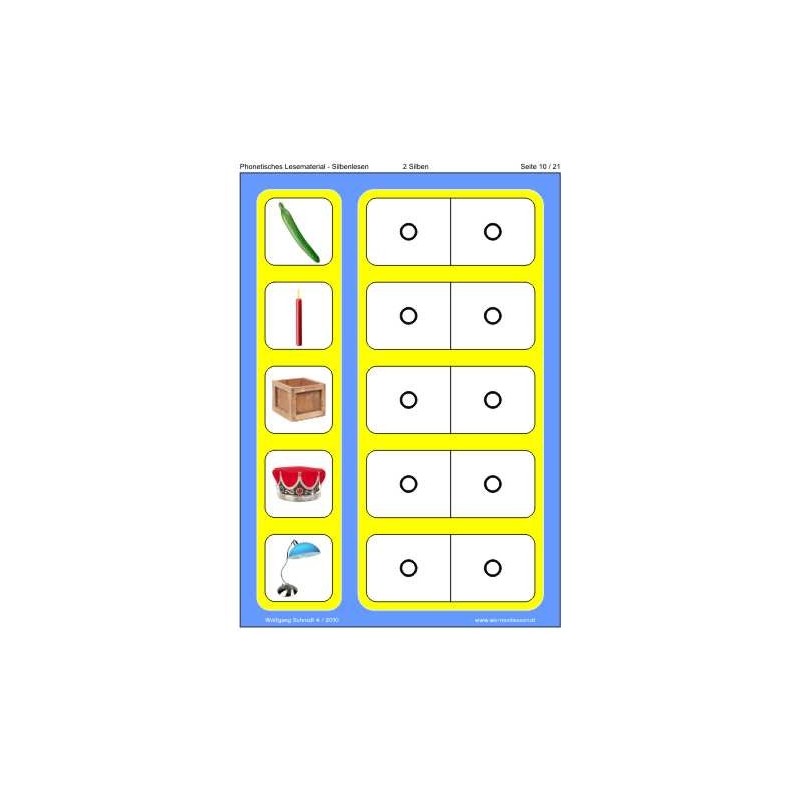 New syllable reading, sound reading material