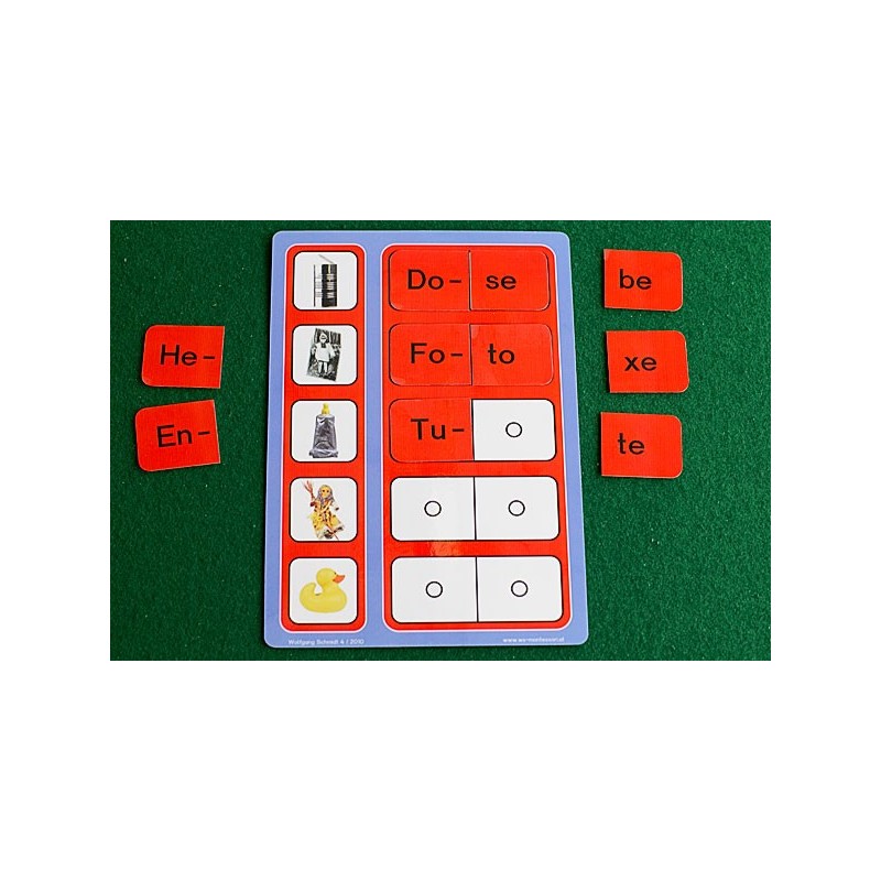 New syllable reading, sound reading material