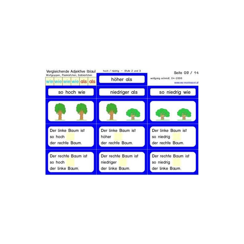 Vergleichende Adjektive blau (This item is available in english)