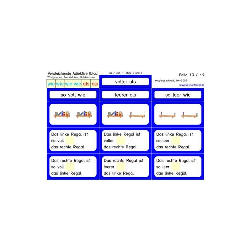 Comparative adjectives blue (This item is available in english)