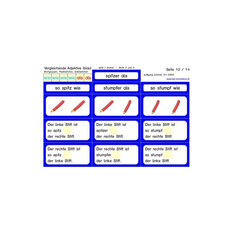 Vergleichende Adjektive blau (This item is available in english)