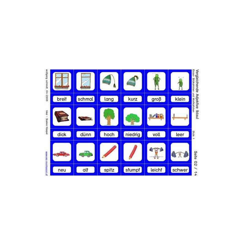 Comparative adjectives blue (This item is available in english)