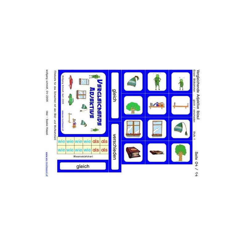 Comparative adjectives blue (This item is available in english)