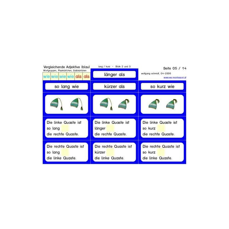 Comparative adjectives blue (This item is available in english)