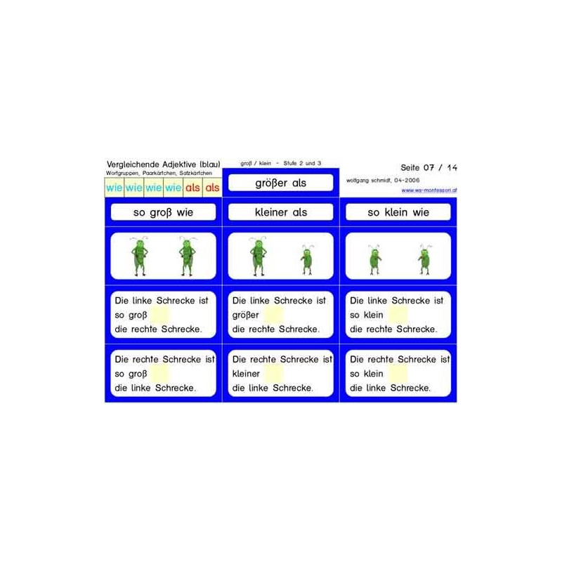 Comparative adjectives blue (This item is available in english)