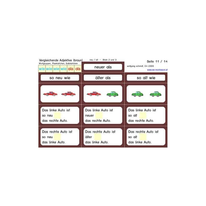 Comparative adjectives brown