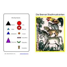 Part of speech fairy tale: Bremen Town Musicians, adj. Blue