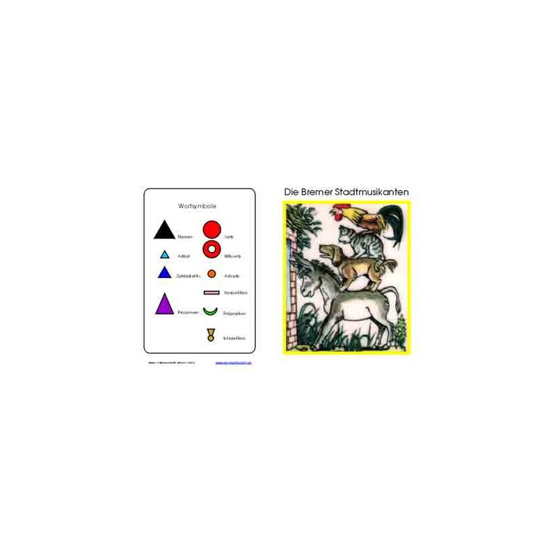 Part of speech fairy tale: Bremen Town Musicians, adj. Blue